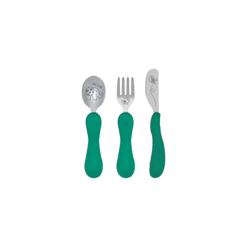 Set cuchara, tenedor y cuchillo de agarre fácil