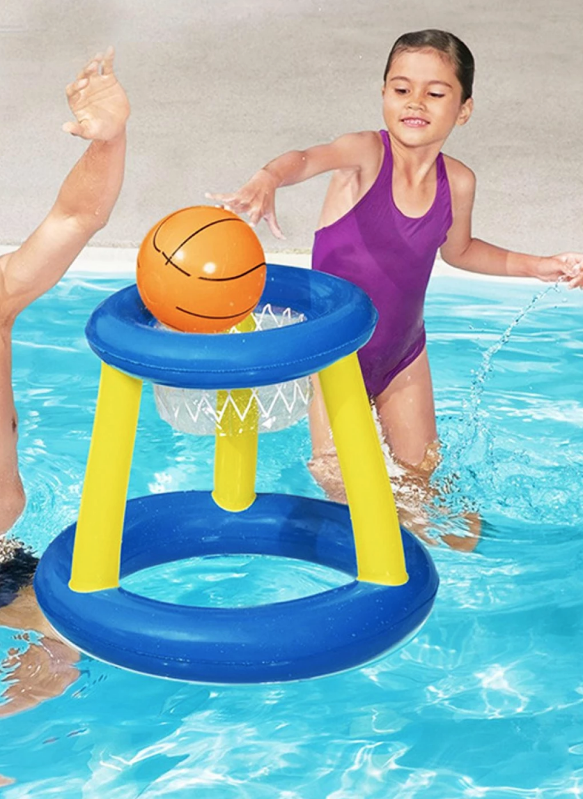 Set Juegos Piscina Aro Basket + Pelota