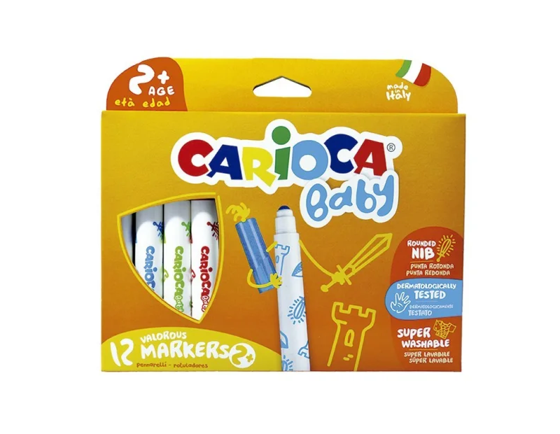 Marcadores gruesos Carioca Baby Caja x 12 colores