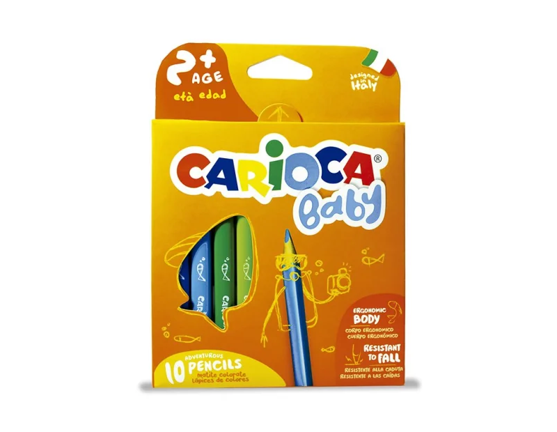 Lápices de colores Carioca Baby triangulares Caja x 10 colores