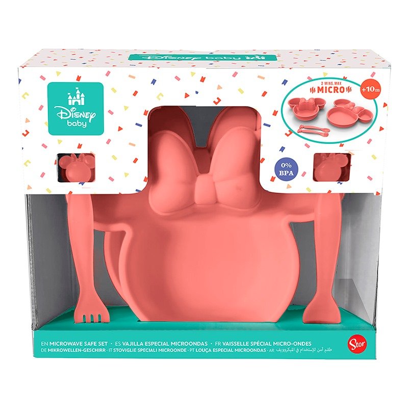 Set de platos y cubiertos de polipropileno Minnie Mouse