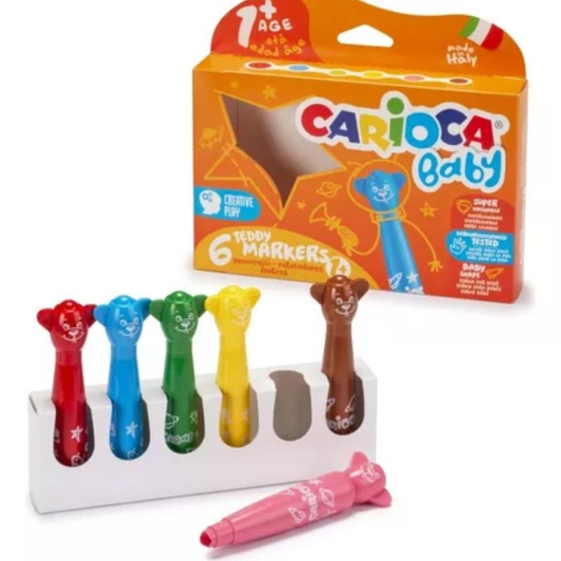 Marcadores gruesos Teddy Carioca Baby Caja x 6 colores
