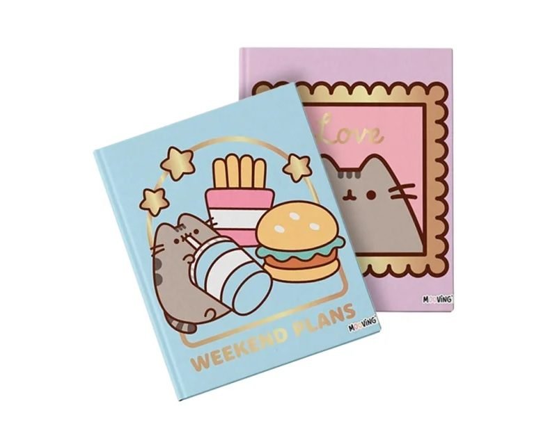 Cuaderno Mooving Pusheen tapa dura rayado con margen cosido 19,5 x 24 cm 48 hojas 90 grs