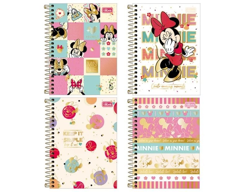 Cuadernola Tilibra Minnie Mouse 308081 Tapa dura rayada con espiral 80 hojas